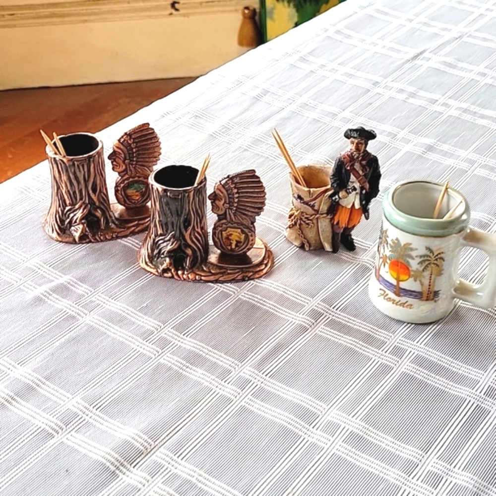 Four Vintage Toothpick Holders